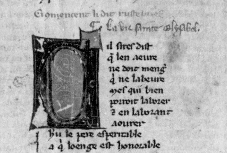 The beginning of Rutebeuf's author collection in BNF, fr. 837, f. 283vb Reproduced by courtesy of Bibliothèque nationale de France: http://gallica.bnf.fr/?lang=EN